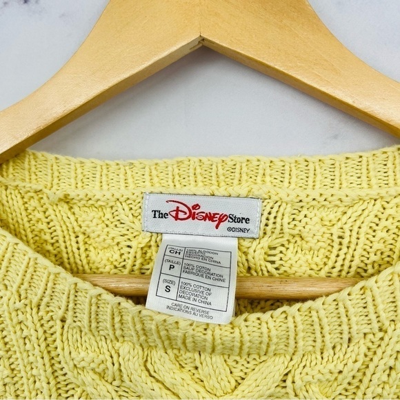 Disney Vintage Winnie The Pooh Chunky Knit Sweater Yellow - Picture 5 of 7